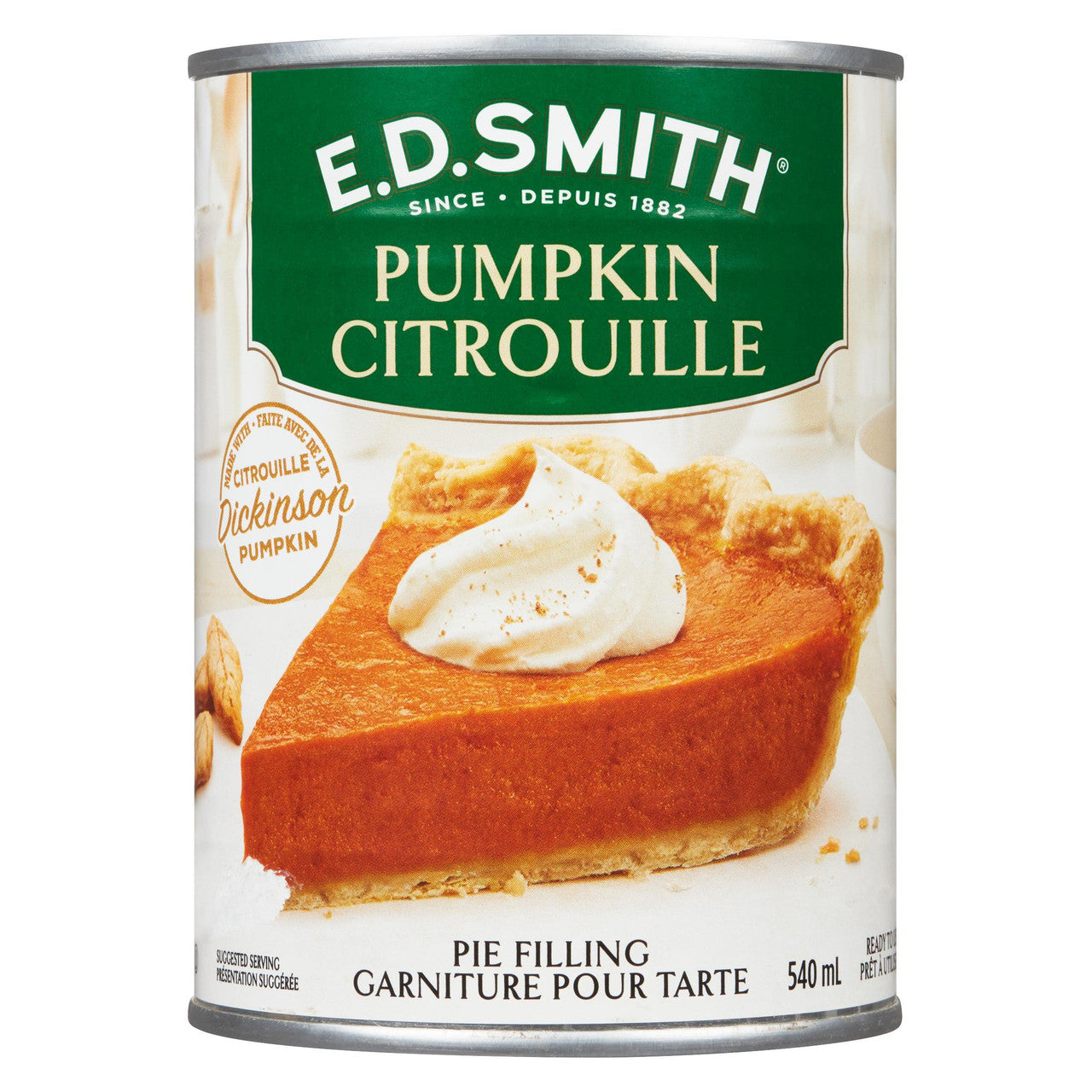 E.D. Smith Pumpkin Pie Filling, 540ml/18.9 oz. Can Front Side